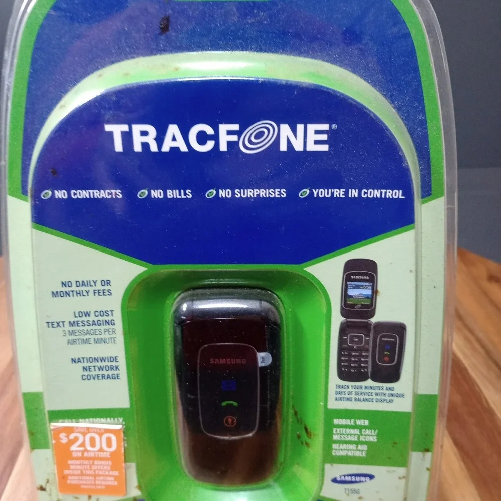 Samsung T155G Black Tracfone‎ Wireless Flip Phone Burner OBSOLETE NOVELTY PROP